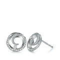 Pendientes 750/oro blanco de 18 quilates Diamante 0.30 ct, 56 piedras, [Brillant], w-si Ø10 mm