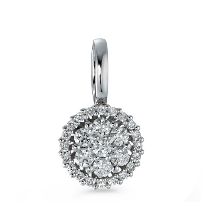 Colgante 750/oro blanco de 18 quilates Diamante 0.26 ct, 27 piedras, [Brillant], w-si Ø8 mm