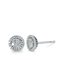 Pendientes 750/oro blanco de 18 quilates Diamante 0.35 ct, 50 piedras, [Brillant], w-si Ø7 mm
