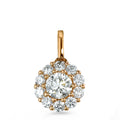 Colgante 750/oro rojo de 18 quilates Diamante 0.50 ct, 11 piedras, [Brillant], w-si Ø7 mm