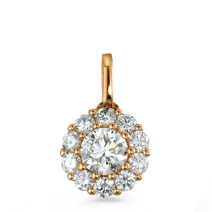 Colgante 750/oro rojo de 18 quilates Diamante 0.50 ct, 11 piedras, [Brillant], w-si Ø7 mm