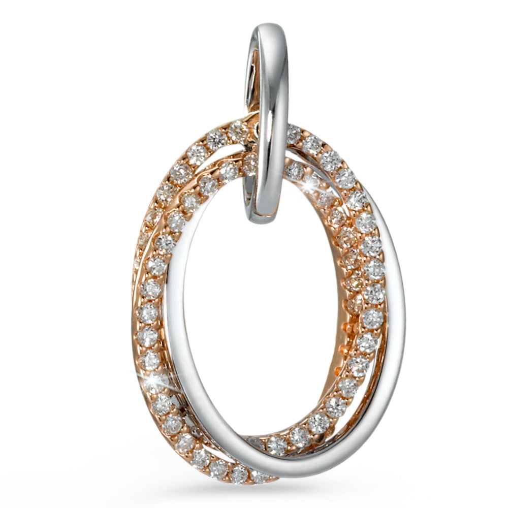 Colgante 750/oro rojo de 18 quilates, 750/oro blanco de 18 quilates Diamante 0.25 ct, 57 piedras, [Brillant], w-si