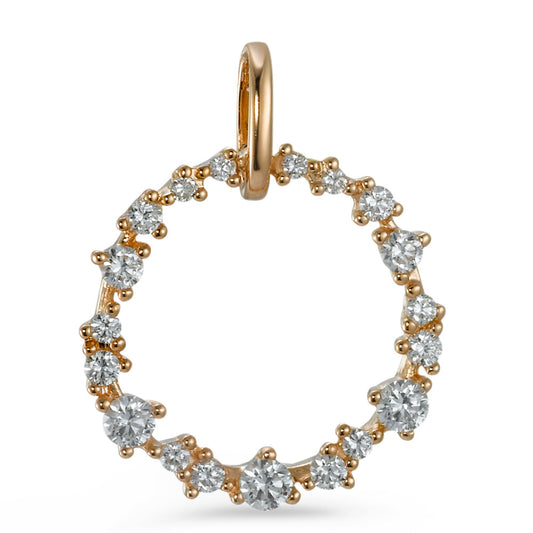 Colgante 750/oro rojo de 18 quilates Diamante 0.33 ct, 19 piedras, [Brillant], w-si Ø15 mm