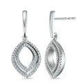 Pendientes 750/oro blanco de 18 quilates Diamante 0.42 ct, 124 piedras, [Brillant], w-si