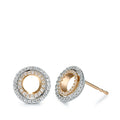 Pendientes 750/oro rojo de 18 quilates, 750/oro blanco de 18 quilates Diamante 0.32 ct, 92 piedras, [Brillant], w-si Ø10 mm