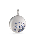 Colgante 750/oro blanco de 18 quilates Zafiro 14 piedras, Diamante 0.10 ct, 10 piedras, w-si