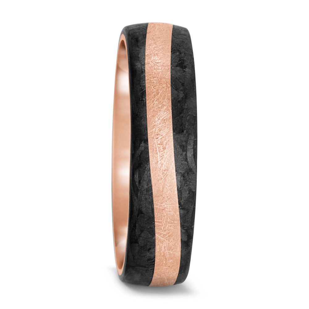 Anillo de pareja oro rosa de 585/14 kt, Carbón