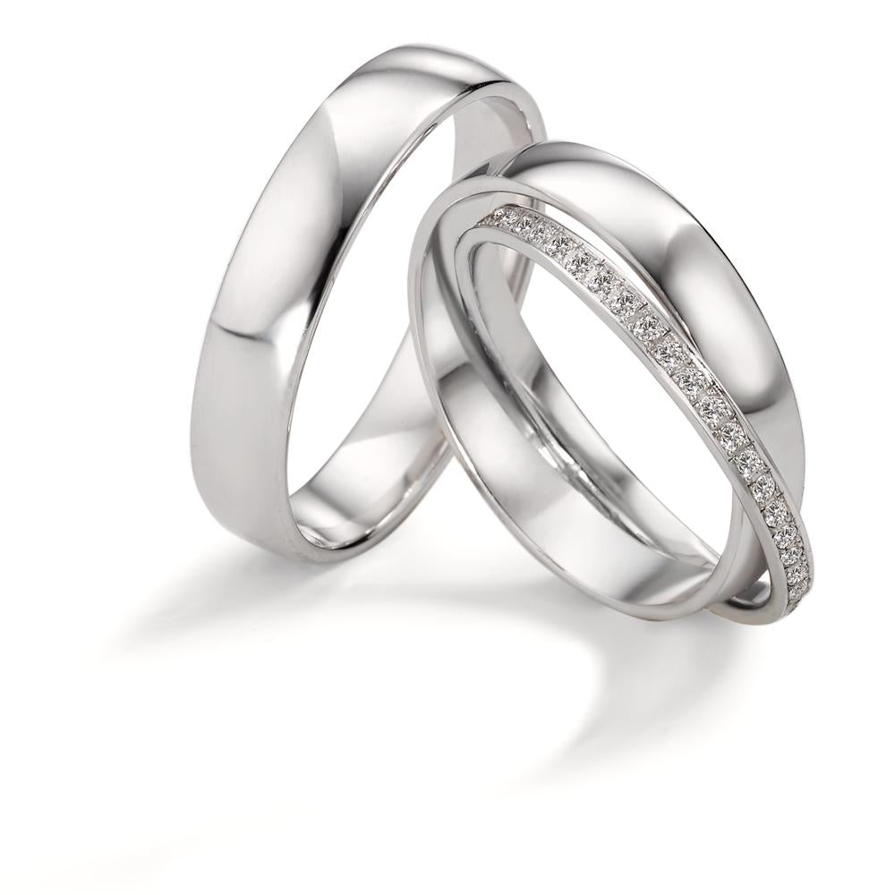 Anillo de pareja 750/oro blanco de 18 quilates