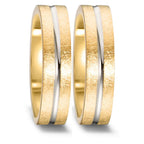 Anillo de pareja 750/oro amarillo de 18 quilates, 750/oro blanco de 18 quilates