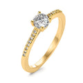 Anillo solitario Bronce Circonita 17 piedras chapado en oro de 3 micras Ø5 mm
