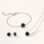 Collar Plata Ónix Rodio plateado 40-45 cm Ø10 mm