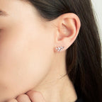 Pendientes Plata Circonita Rodio plateado Hoja