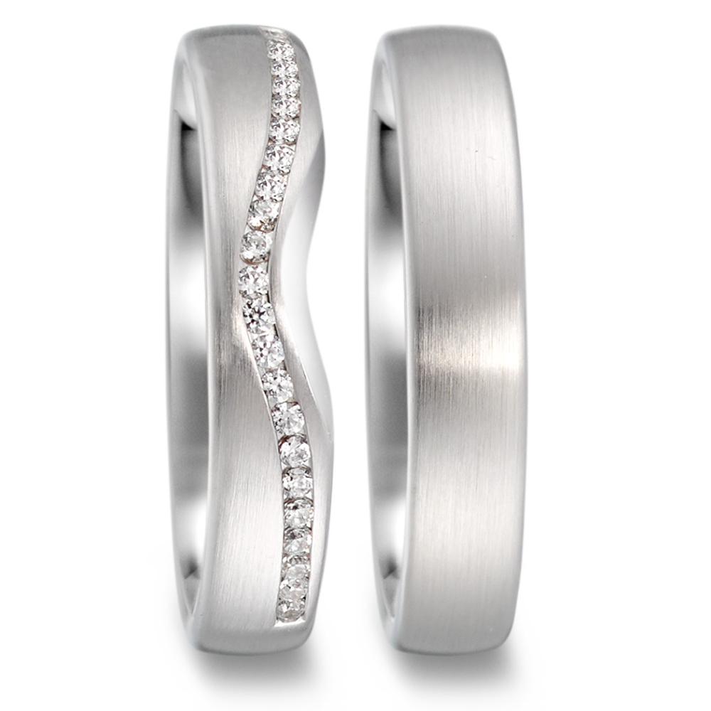 Anillo de pareja 750/oro blanco de 18 quilates