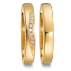 Anillo de pareja 750/oro amarillo de 18 quilates Diamante 0.045 ct, 9 piedras, tw-vsi