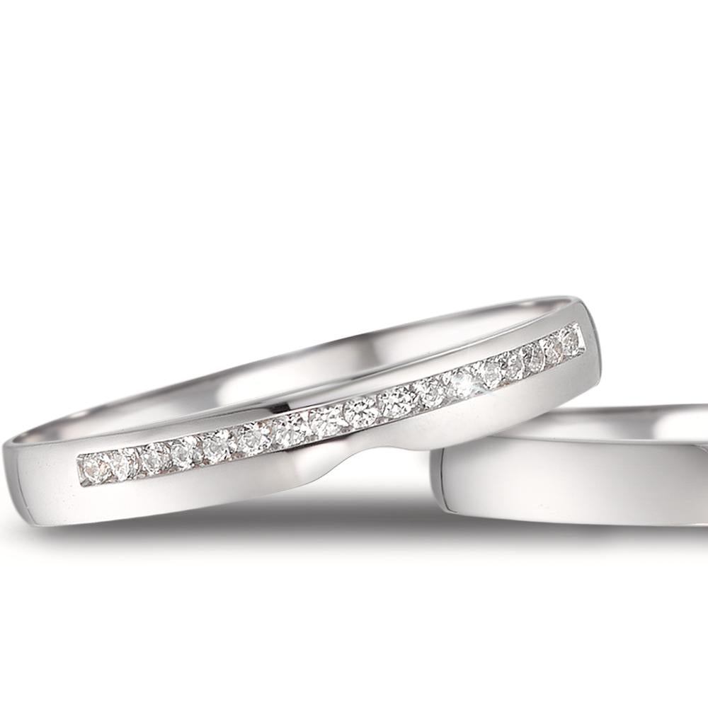 Anillo de pareja 750/oro blanco de 18 quilates