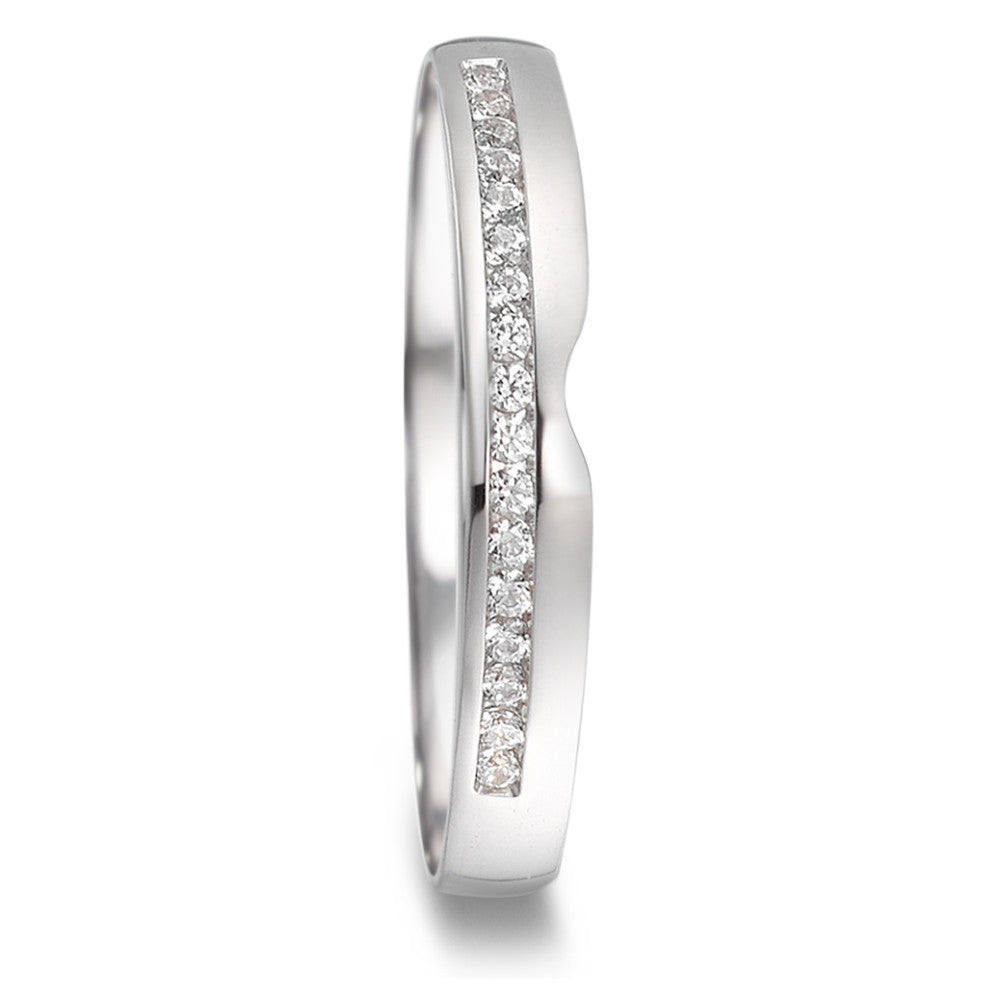 Anillo de pareja 750/oro blanco de 18 quilates Diamante 0.085 ct, 17 piedras, tw-vsi