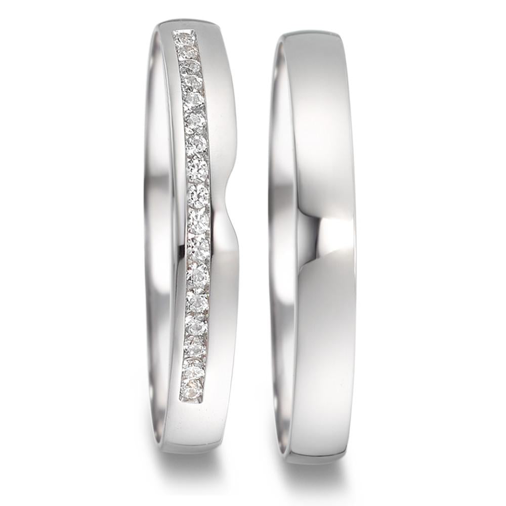 Anillo de pareja 750/oro blanco de 18 quilates
