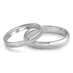 Anillo de pareja 750/oro blanco de 18 quilates