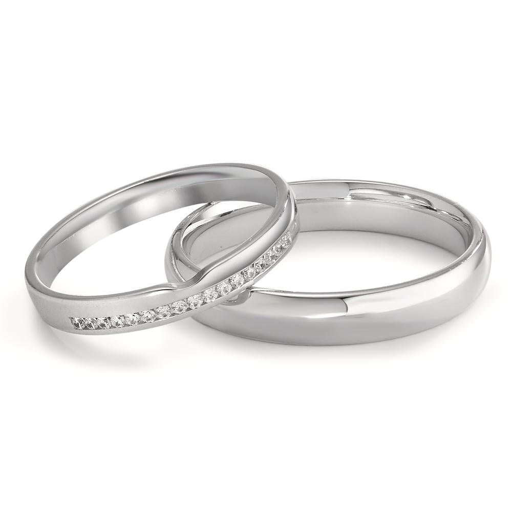 Anillo de pareja 750/oro blanco de 18 quilates