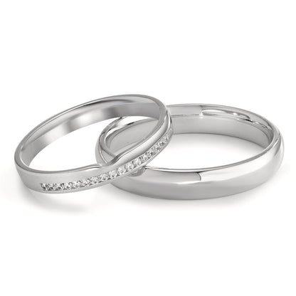 Anillo de pareja 750/oro blanco de 18 quilates Diamante 0.085 ct, 17 piedras, tw-vsi