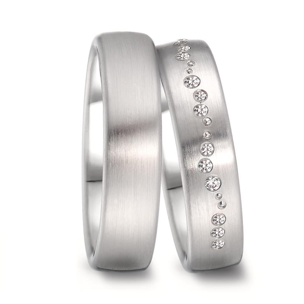 Anillo de pareja 750/oro blanco de 18 quilates