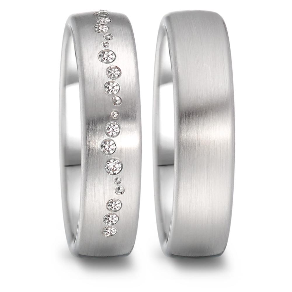 Anillo de pareja 750/oro blanco de 18 quilates