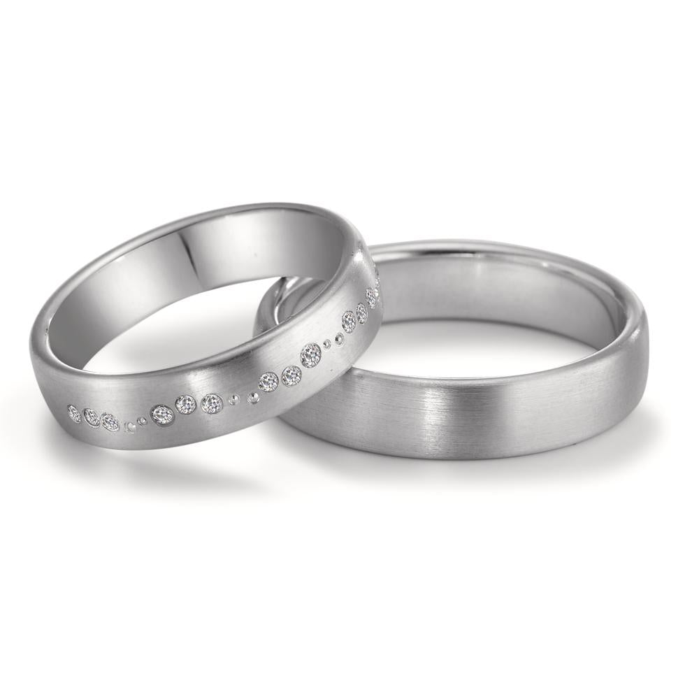 Anillo de pareja 750/oro blanco de 18 quilates