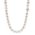 Collar Plata Rodio plateado Perla cultivada de agua dulce blanco 8-8.5 mm 42 cm