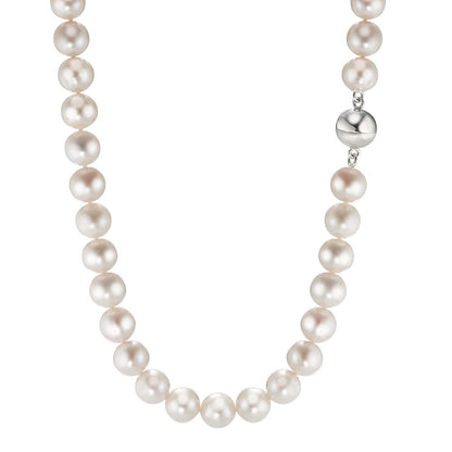 Collar Plata Rodio plateado Perla cultivada de agua dulce blanco 8-8.5 mm 42 cm