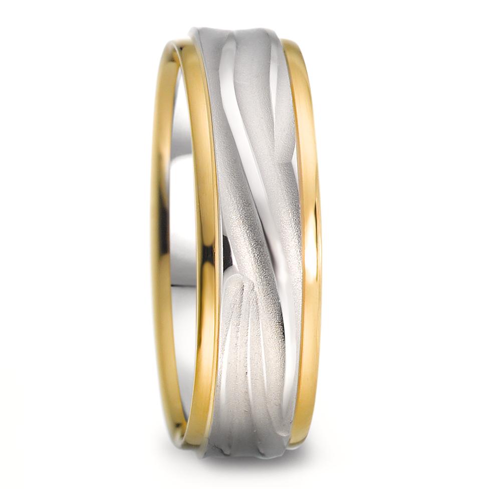 Anillo de pareja 750/oro blanco de 18 quilates, 750/oro amarillo de 18 quilates