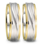 Anillo de pareja 750/oro blanco de 18 quilates, 750/oro amarillo de 18 quilates