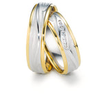 Anillo de pareja 750/oro blanco de 18 quilates, 750/oro amarillo de 18 quilates