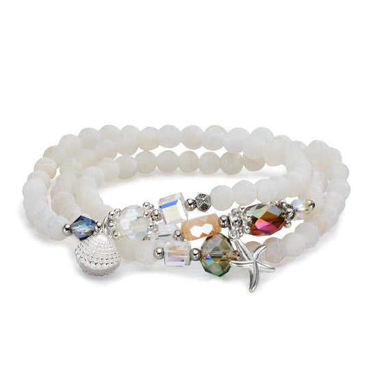 Pulsera Ágata blanco 20 cm