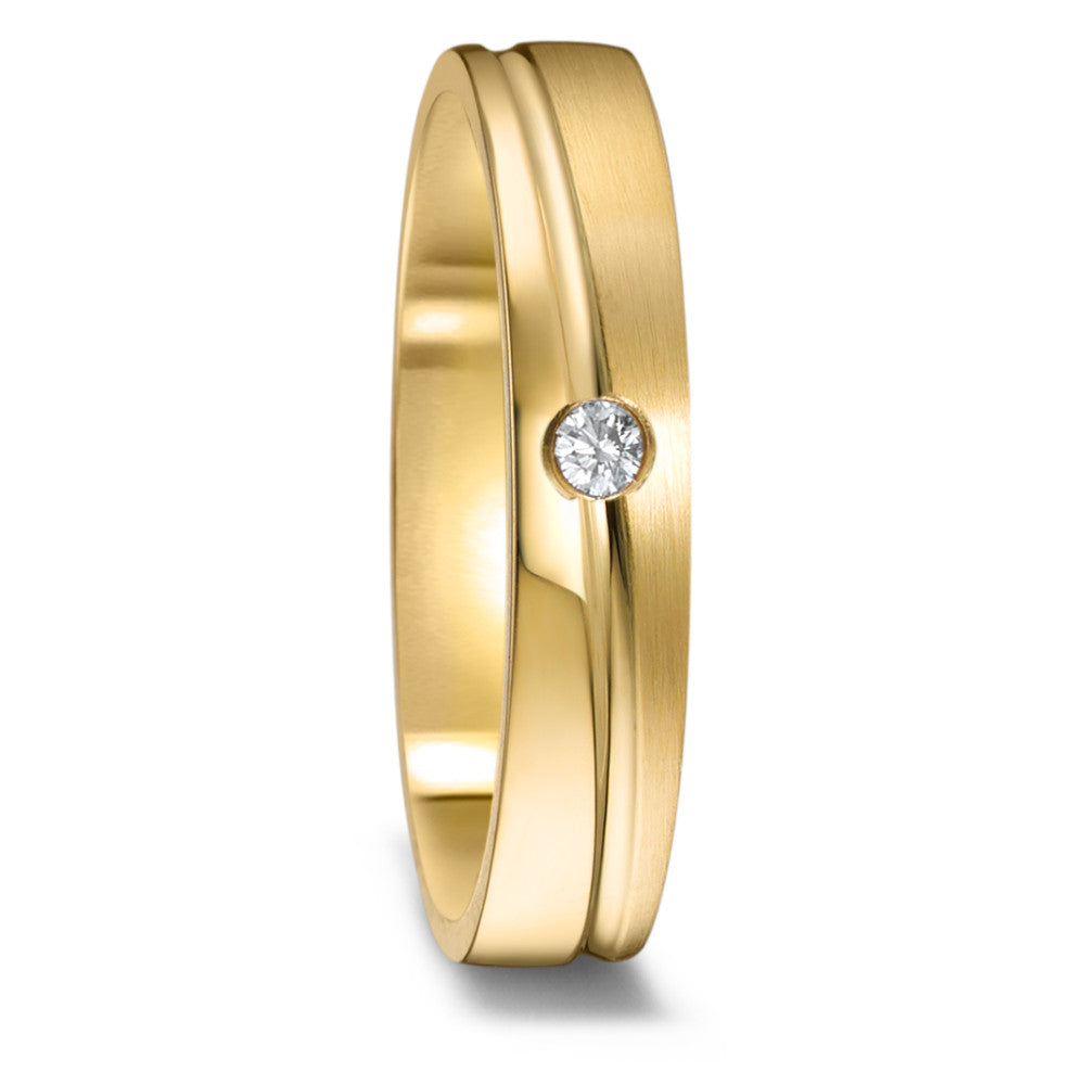 Anillo de pareja 750/oro amarillo de 18 quilates Diamante 0.03 ct, w-si