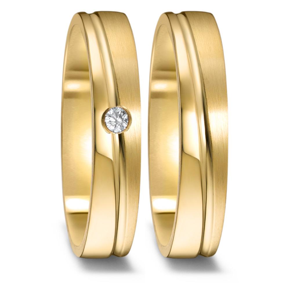 Anillo de pareja 750/oro amarillo de 18 quilates