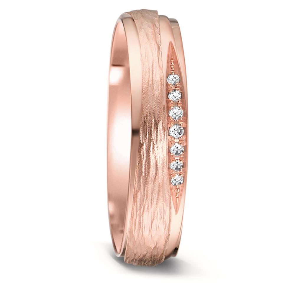 Anillo de pareja 750/oro rosa de 18 quilates Diamante 0.048 ct, 7 piedras, tw-si