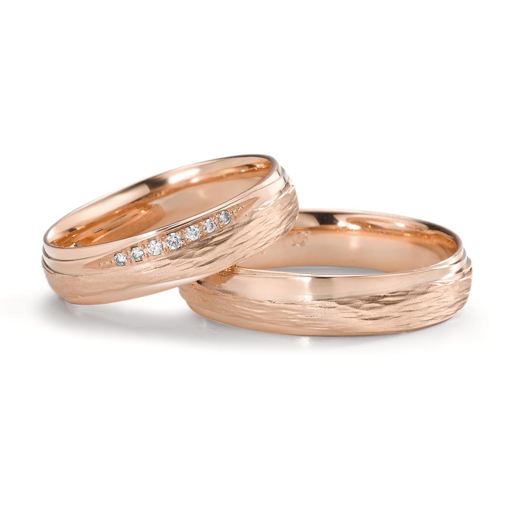 Anillo de pareja 750/oro rosa de 18 quilates Diamante 0.048 ct, 7 piedras, tw-si