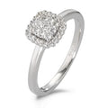 Anillo de dedo 750/oro blanco de 18 quilates Diamante blanco, 0.25 ct, 29 piedras, [Brillant], w-si