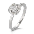 Anillo de dedo 750/oro blanco de 18 quilates Diamante blanco, 0.25 ct, 29 piedras, [Brillant], w-si