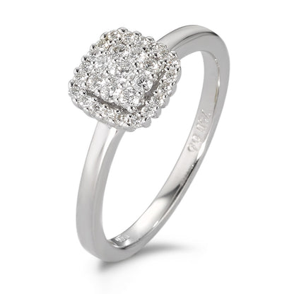 Anillo de dedo 750/oro blanco de 18 quilates Diamante blanco, 0.25 ct, 29 piedras, [Brillant], w-si