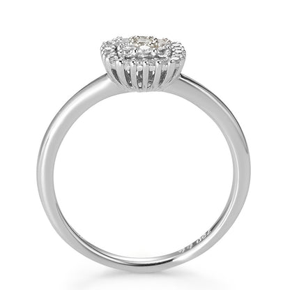 Anillo de dedo 750/oro blanco de 18 quilates Diamante blanco, 0.25 ct, 29 piedras, [Brillant], w-si