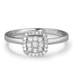 Anillo de dedo 750/oro blanco de 18 quilates Diamante blanco, 0.25 ct, 29 piedras, [Brillant], w-si
