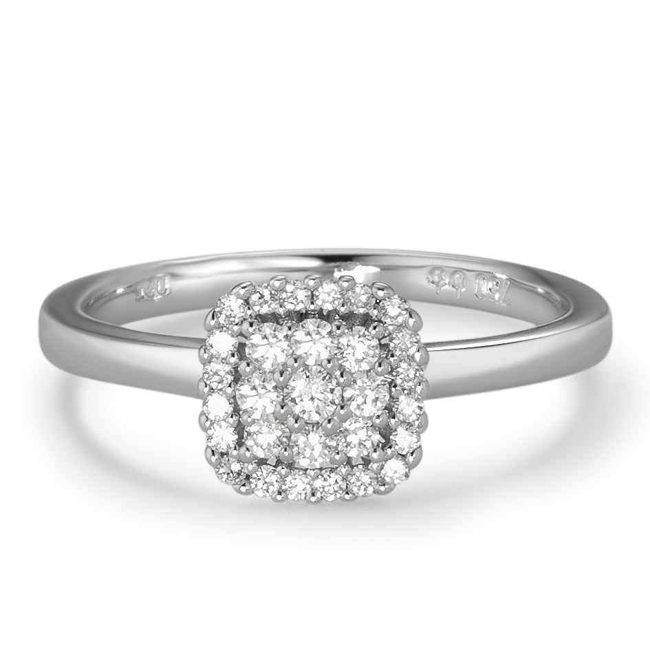 Anillo de dedo 750/oro blanco de 18 quilates Diamante blanco, 0.25 ct, 29 piedras, [Brillant], w-si