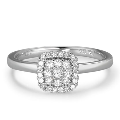 Anillo de dedo 750/oro blanco de 18 quilates Diamante blanco, 0.25 ct, 29 piedras, [Brillant], w-si