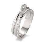 Anillo de dedo 750/oro blanco de 18 quilates Diamante blanco, 0.14 ct, 33 piedras, [Brillant], w-si