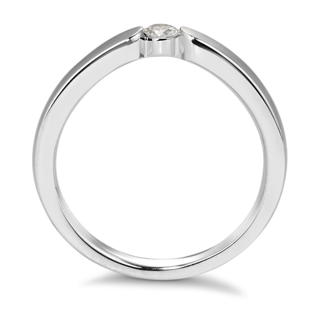 Anillo solitario 750/oro blanco de 18 quilates Diamante blanco, 0.15 ct, [Brillant], w-si