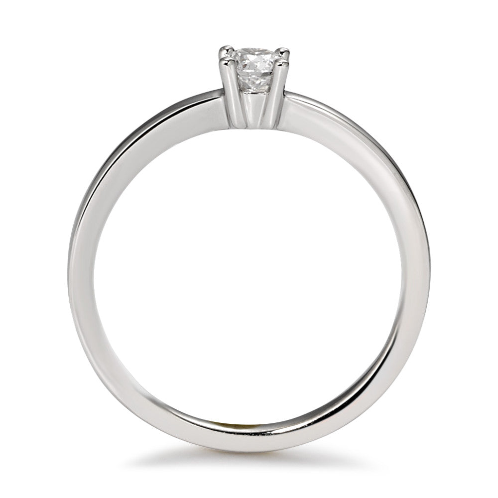 Anillo solitario 750/oro blanco de 18 quilates Diamante blanco, 0.20 ct, [Brillant], w-si