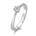 Anillo solitario 750/oro blanco de 18 quilates Diamante blanco, 0.20 ct, [Brillant], w-si