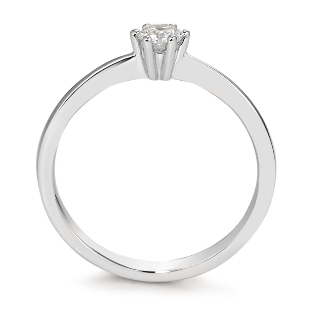 Anillo solitario 750/oro blanco de 18 quilates Diamante blanco, 0.20 ct, [Brillant], w-si