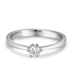 Anillo solitario 750/oro blanco de 18 quilates Diamante blanco, 0.20 ct, [Brillant], w-si